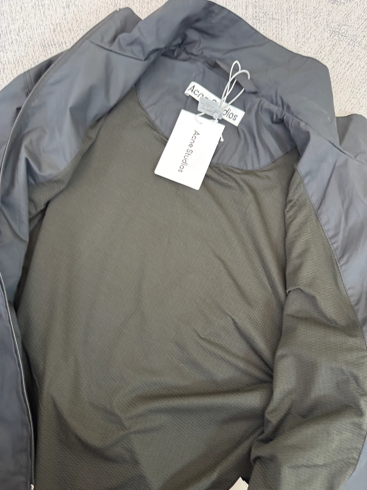 Acne Studios 25FW printed logo distressed double zipper jacket size 40/42/44/66